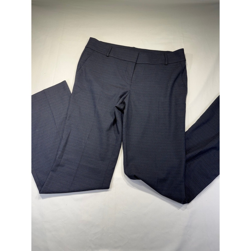 Ann Taylor LOFT Marisa Bootcut Dress Pants Navy Polka Dot 12 Tall